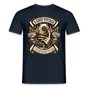 1964 anniversaire Biker un bon Vintage vieilli - T-shirt homme - marine - Devant - AI Model Male 178 light (178cm)