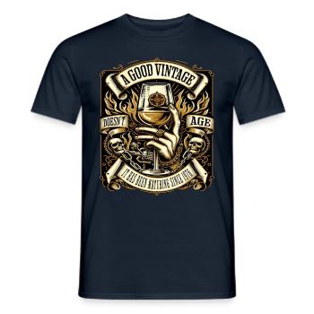 1976 anniversaire Biker A Good Vintage Ages - T-shirt homme - marine - Devant - AI Model Male 178 light (178cm)