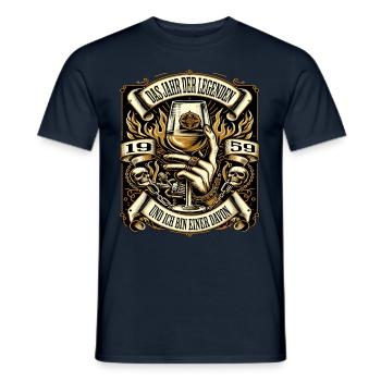 65th Birthday Man Vintage 1959 Year of Legends - Men's T-Shirt - navy - Front - AI Model Male 178 light (178cm)