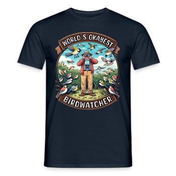 Weltbester Okayer Birdwatcher Vogelbeobachtung - Männer T-Shirt - Navy - Vorne - AI Model Male 178 light (178cm)