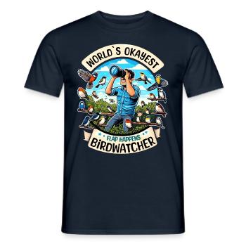 Weltbester Okayer Birdwatcher Vogelbeobachtung - Männer T-Shirt - Navy - Vorne - AI Model Male 178 light (178cm)