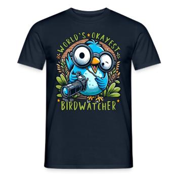 Weltbester Okayer Birdwatcher Vogelbeobachtung - Männer T-Shirt - Navy - Vorne - AI Model Male 178 light (178cm)
