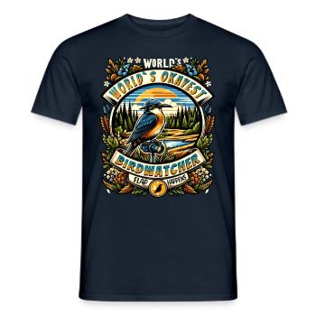 Weltbester Okayer Birdwatcher Vogelbeobachtung - Männer T-Shirt - Navy - Vorne - AI Model Male 178 light (178cm)