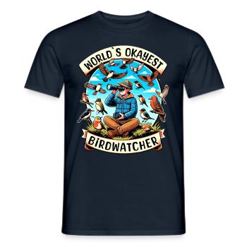 Weltbester Okayer Birdwatcher Vogelbeobachtung - Männer T-Shirt - Navy - Vorne - AI Model Male 178 light (178cm)