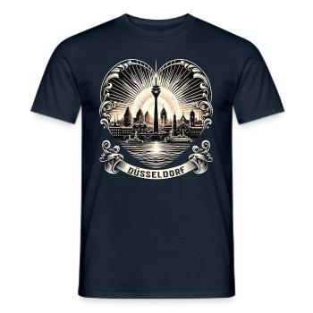 Düsseldorf Skyline Heart Love Home - T-shirt homme - marine - Devant - AI Model Male 178 light (178cm)
