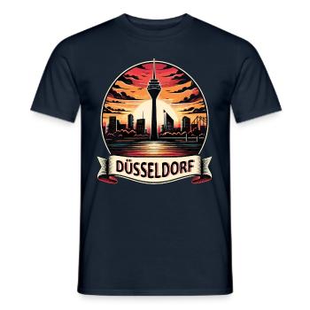 Düsseldorf Skyline Heart Love Home - T-shirt homme - marine - Devant - AI Model Male 178 light (178cm)