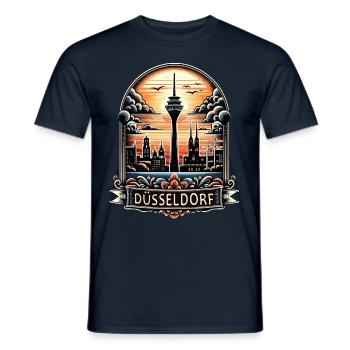 Düsseldorf Skyline Heart Love Home - T-shirt homme - marine - Devant - AI Model Male 178 light (178cm)