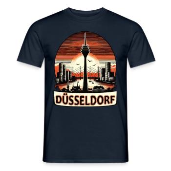 Düsseldorf Skyline Heart Love Home - T-shirt homme - marine - Devant - AI Model Male 178 light (178cm)