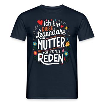 Legendary Mother's Heart & Love Saying - Men's T-Shirt - navy - Front - AI Model Male 178 light (178cm)