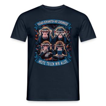 funny way monkey saying cell phone social media - Men's T-Shirt - navy - Front - AI Model Male 178 light (178cm)