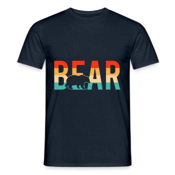 Bear bear retro - Men's T-Shirt - navy - Front - AI Model Male 178 light (178cm)