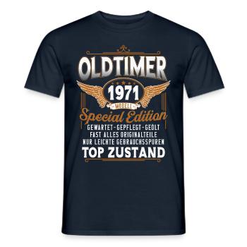 Oldtimer Baujahr 1971 Jahrgang Geburtstag Geschenk - Männer T-Shirt - Navy - Vorne - AI Model Male 178 light (178cm)