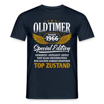Oldtimer Baujahr 1966 Geburtsjahr Geburtstag - Männer T-Shirt - Navy - Vorne - AI Model Male 178 light (178cm)