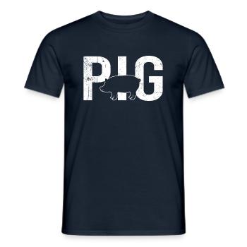 Schwein pig - Männer T-Shirt - Navy - Vorne - AI Model Male 178 light (178cm)