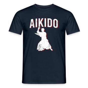Aikido - Men's T-Shirt - navy - Front - AI Model Male 178 light (178cm)