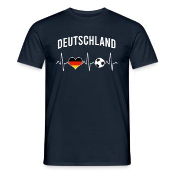 Germany Football Heartbeat - Men's T-Shirt - navy - Front - AI Model Male 178 light (178cm)