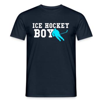 ice hockey boy - Men's T-Shirt - navy - Front - AI Model Male 178 light (178cm)