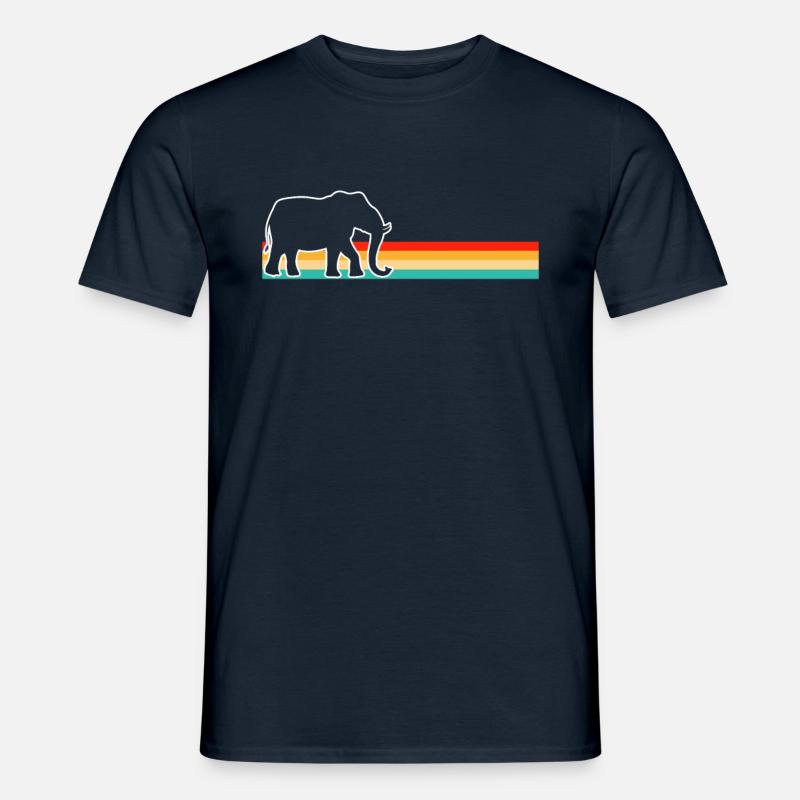 Elefant Retro - Männer T-Shirt - Navy