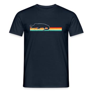 Krokodil Retro - Männer T-Shirt - Navy - Vorne - AI Model Male 178 light (178cm)