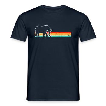 Elefant Retro - Männer T-Shirt - Navy - Vorne - AI Model Male 178 light (178cm)