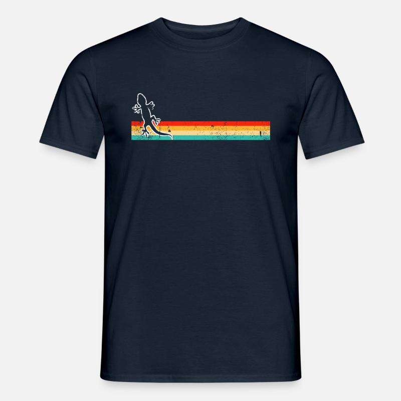 Eidechse Retro - Männer T-Shirt - Navy