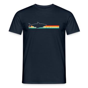 Hai Retro - Männer T-Shirt - Navy - Vorne - AI Model Male 178 light (178cm)