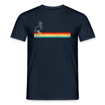 Flamant Rose Rétro - T-shirt homme - marine - Devant - AI Model Male 178 light (178cm)