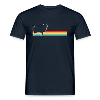Sheep Retro - Men's T-Shirt - navy - Front - AI Model Male 178 light (178cm)