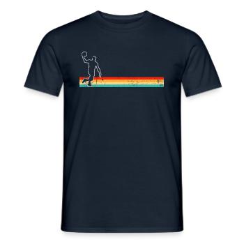 Basketball Retro - Männer T-Shirt - Navy - Vorne - AI Model Male 178 light (178cm)