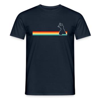 Aïkido Rétro - T-shirt homme - marine - Devant - AI Model Male 178 light (178cm)