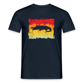 Krokodil Retro - Männer T-Shirt - Navy - Vorne - AI Model Male 178 light (178cm)