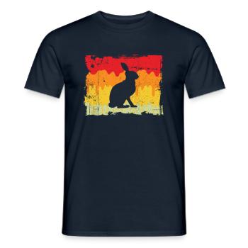 Hase Retro - Männer T-Shirt - Navy - Vorne - AI Model Male 178 light (178cm)