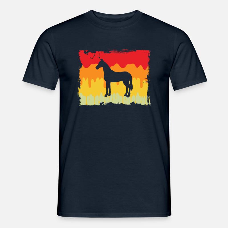 Pferd Retro - Männer T-Shirt - Navy