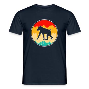 Affe Retro - Männer T-Shirt - Navy - Vorne - AI Model Male 178 light (178cm)