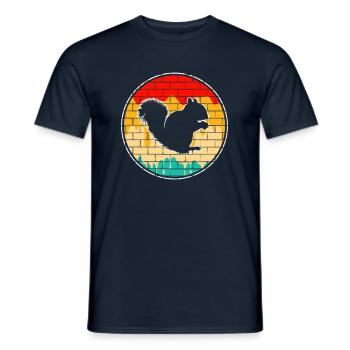 Squirrel Retro - Men's T-Shirt - navy - Front - AI Model Male 178 light (178cm)