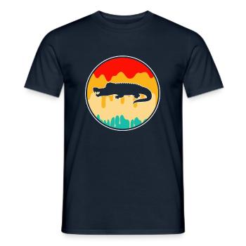 Krokodil Retro - Männer T-Shirt - Navy - Vorne - AI Model Male 178 light (178cm)