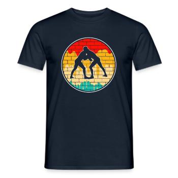 Lutte Rétro - T-shirt homme - marine - Devant - AI Model Male 178 light (178cm)