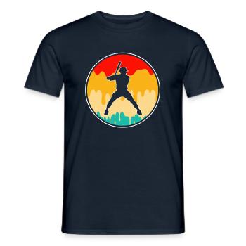 Baseball Retro - Männer T-Shirt - Navy - Vorne - AI Model Male 178 light (178cm)
