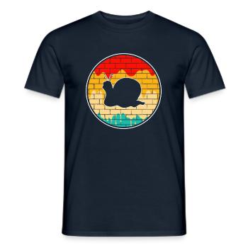 Snail Retro - Men's T-Shirt - navy - Front - AI Model Male 178 light (178cm)