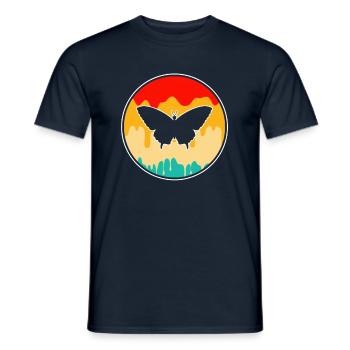 Schmetterling Retro - Männer T-Shirt - Navy - Vorne - AI Model Male 178 light (178cm)