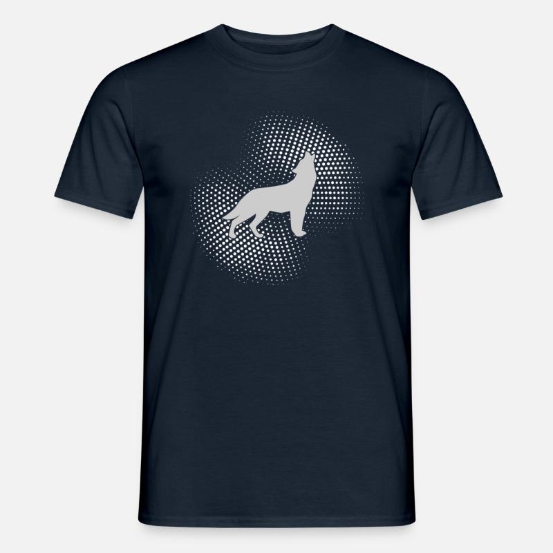 wolf - Männer T-Shirt - Navy