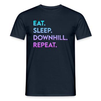 manger dormir en descente répéter - T-shirt homme - marine - Devant - AI Model Male 178 light (178cm)