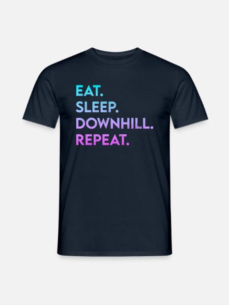 eat sleep downhill repeat - Männer T-Shirt - Navy