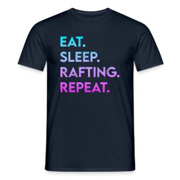 manger du sommeil rafting répéter - T-shirt homme - marine - Devant - AI Model Male 178 light (178cm)
