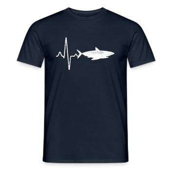 Shark Heartbeat - Men's T-Shirt - navy - Front - AI Model Male 178 light (178cm)