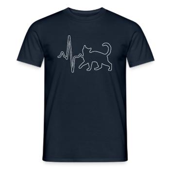 Battement de cœur de chat - T-shirt homme - marine - Devant - AI Model Male 178 light (178cm)