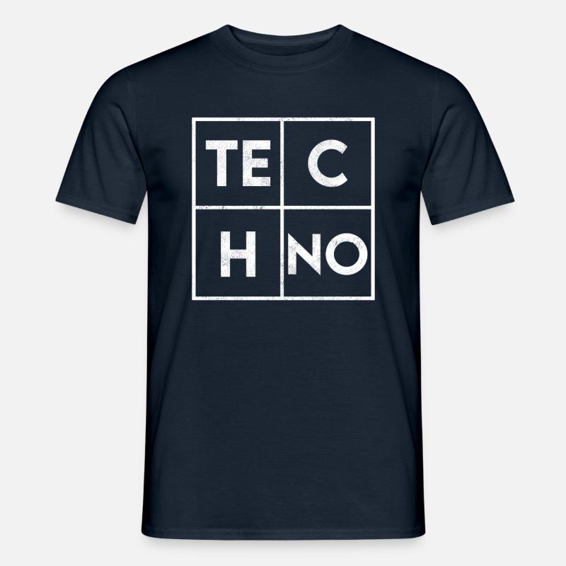 Techno - Männer T-Shirt - Navy