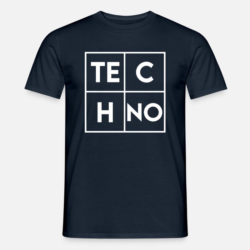 Techno - Männer T-Shirt - Navy