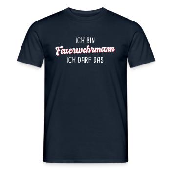 Feuerwehrmann - Männer T-Shirt - Navy - Vorne - AI Model Male 178 light (178cm)