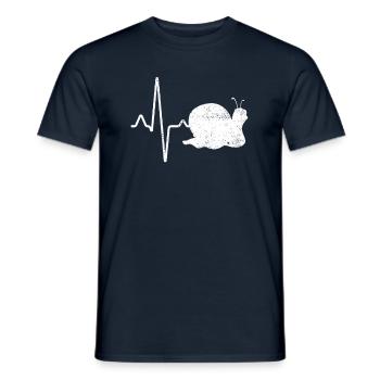 Snail Heartbeat - Men's T-Shirt - navy - Front - AI Model Male 178 light (178cm)